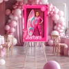Barbie Malibu Welcome Sign | Malibu Theme Party Decoration 3 personalized doll box pink glam party welcome sign girls malibu birthday 3