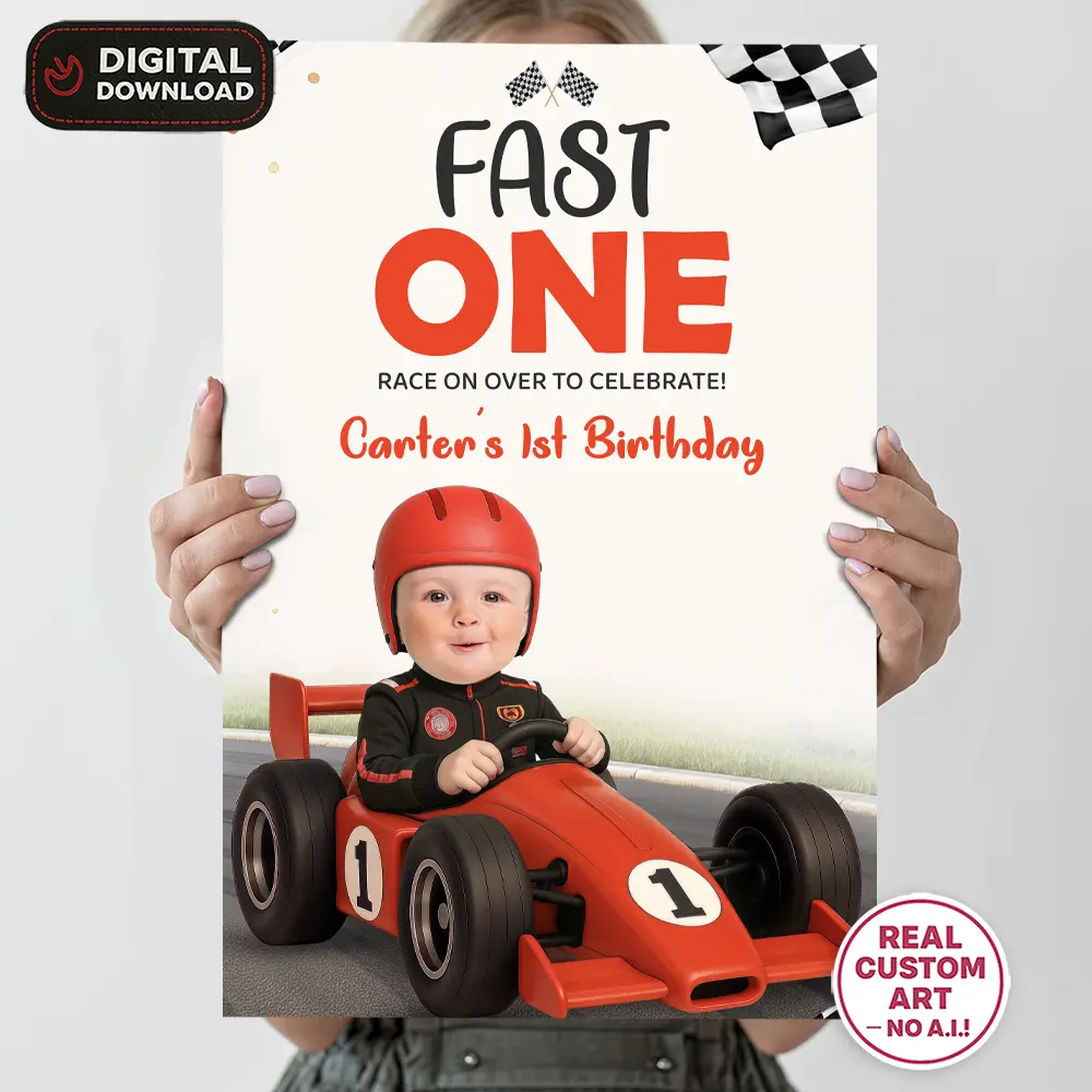Fast One Birthday Photo Welcome Sign – Custom Racing Theme Design – Delivered in 24h – Digital File 2 Fast One Birthday Photo Welcome Sign – Custom Racing Theme Design – Delivered in 24h – Digital File