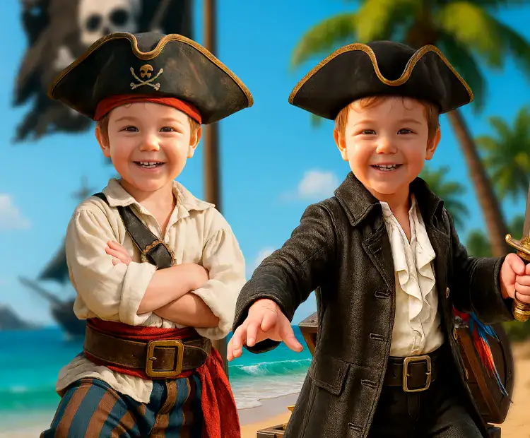 Pirate birthday theme with ships, treasure maps and adventurous kids