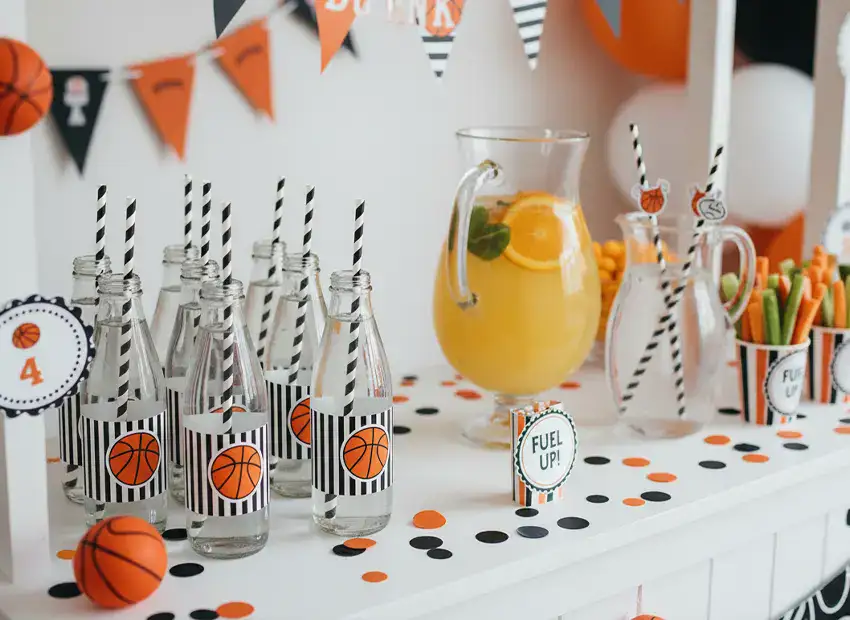 Basketball juice bar drink station for kids party