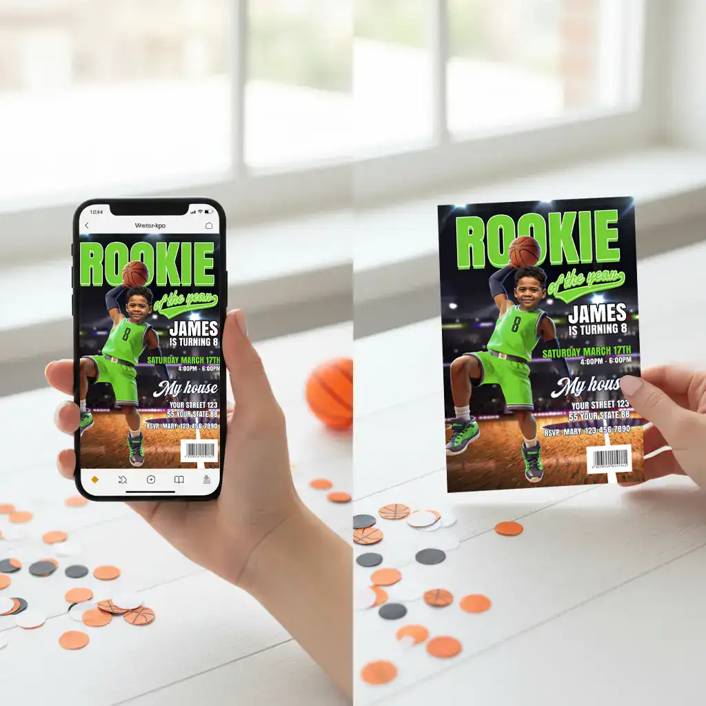 Digital and printed basketball invitations comparison
