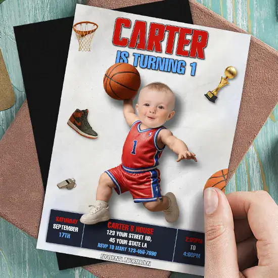 Basketball invitation placeholder