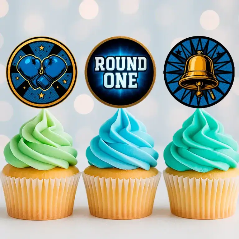 Free Printable Round One Cupcake Toppers