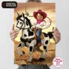 Custom Cowgirl Baby Birthday Portrait with Photo – Cowgirl Birthday Decoration – Delivered in 24h – Digital File 3 custom cowgirl birthday party decor baby girl rodeo party 2