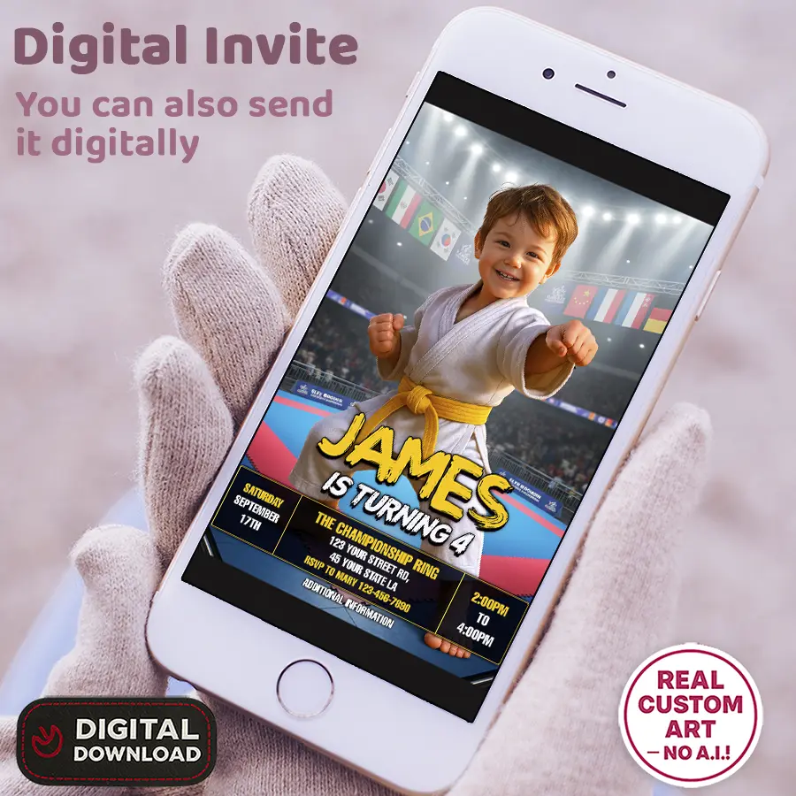 Epic Karate Birthday Invitation – Personalized Martial Arts Party Design – Delivered in 24h – Digital File 4 Epic Karate Birthday Invitation – Personalized Martial Arts Party Design – Delivered in 24h – Digital File