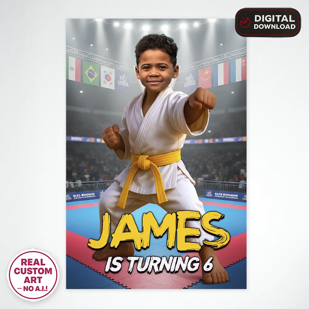 Epic Karate Birthday Welcome Sign – Custom Martial Arts Party Poster – Delivered in 24h – Digital File 3 Epic Karate Birthday Welcome Sign – Custom Martial Arts Party Poster – Delivered in 24h – Digital File