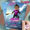 Personalized Baby Girl Surfing Birthday Invitation | The Big One First Birthday Photo Invite 3 Personalized Baby Girl Surfing Birthday Invitation – Custom The Big One Party Invitation – Delivered in 24h – Digital File