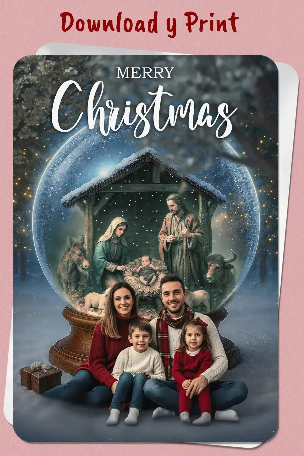 Personalized Nativity Snow Globe Christmas Photo Card – Custom Holiday Greeting – Delivered in 24h – Digital File 2 Personalized Nativity Snow Globe Christmas Photo Card – Custom Holiday Greeting – Digital File