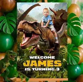 Dinosaurs Birthday Invitations 14 Personalized Dinosaur Welcome Signs