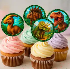 Dinosaurs Birthday Invitations 13 Dinosaur Cupcake Toppers