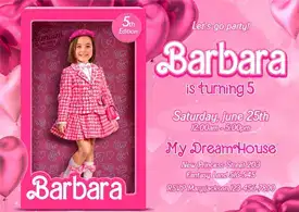 Personalized Doll Box Birthday Invitations & Party Decorations 3 Original Doll Box (5×7)