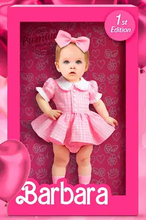 Personalized Doll Box Birthday Invitations & Party Decorations 12 Baby Outfit – Classic (vertical)
