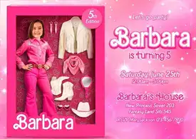 Personalized Doll Box Birthday Invitations & Party Decorations 6 Rodeo Doll Box (5×7)