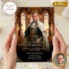 Royal King Birthday Invitation | Custom Photo Prince Gold & Blue Invite 4 Royal King Birthday Invitation Gold and Blue Style