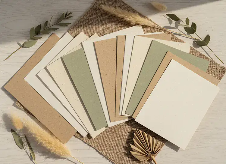 Different cardstock and textured paper types for Wild One invitations and decor