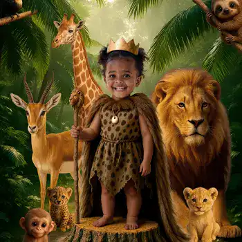 Wild One Queen invitation for girls in blush and gold tones