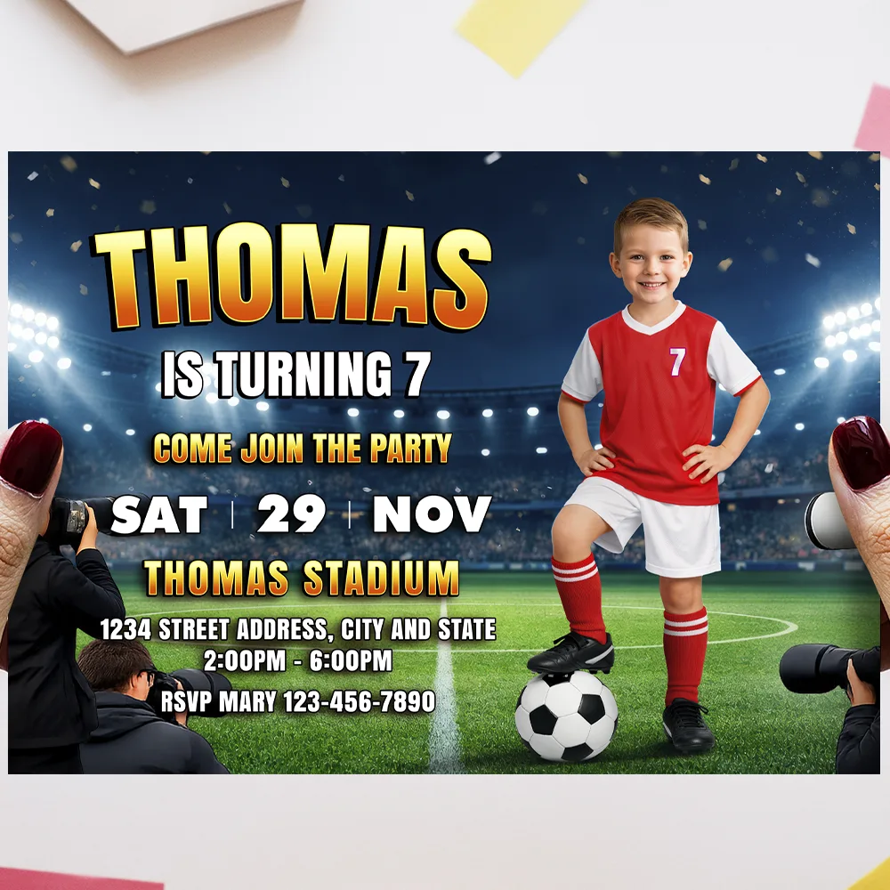 Soccer Party Invitation – Soccer Stars Birthday Photo Invite – Delivered in 24h – Digital File 3 Soccer Party Invitation – Soccer Stars Birthday Photo Invite – Delivered in 24h – Digital File