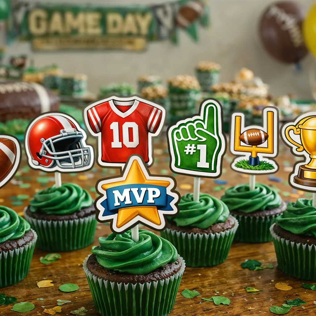 Free Printable American Football Cupcake Toppers