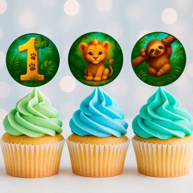 Wild One Birthday Bundle | Custom Realistic Lion Invitation & Decor Pack 5 Wild One Birthday Bundle – Personalized Jungle Party Pack with Photo – Digital Download – Ready in 24h