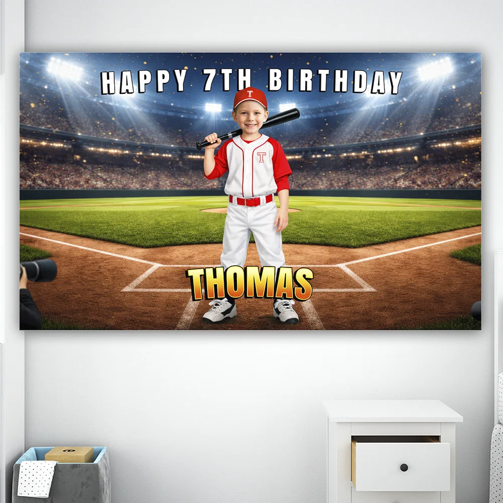 Baseball Birthday Photo Banner – Custom Sports Party Decoration – Delivered in 24h – Digital File 2 Baseball Birthday Photo Banner – Custom Sports Party Decoration – Delivered in 24h – Digital File - Image 2