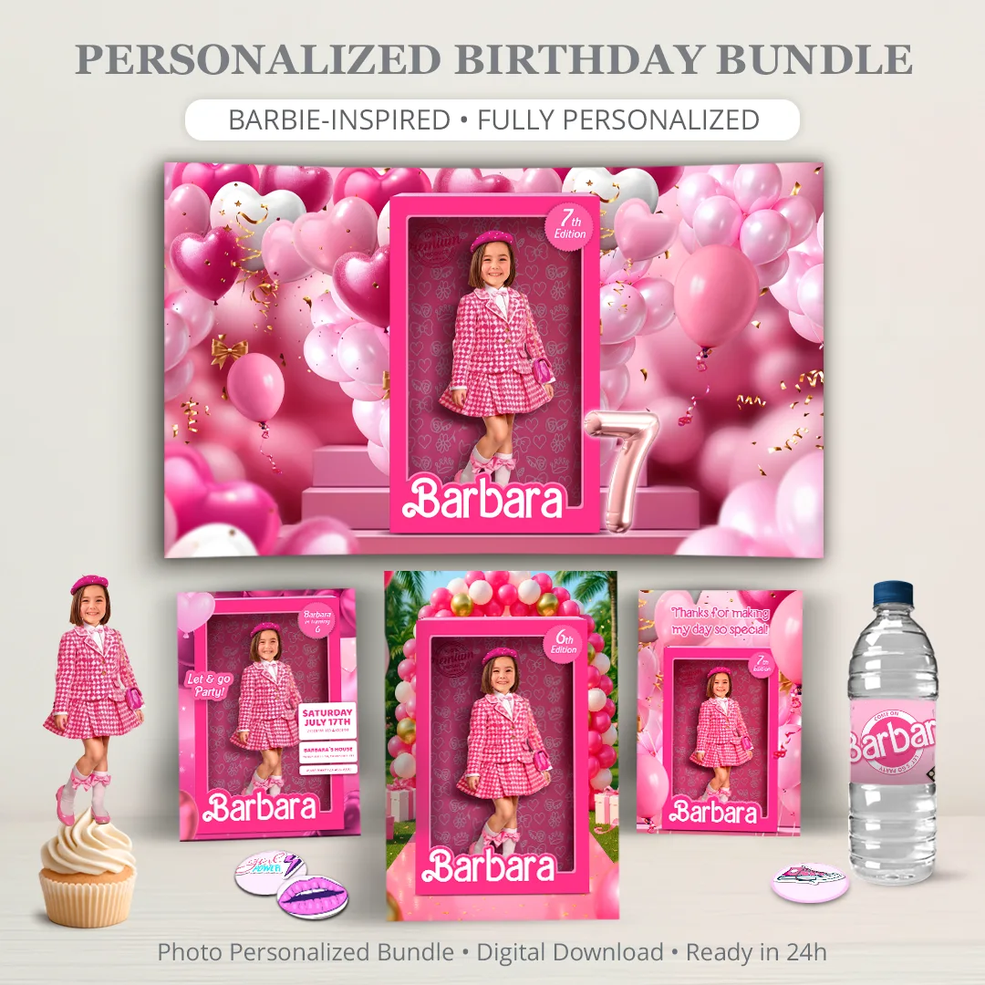 Doll Box Birthday Bundle – Personalized Fashion Doll Party Pack with Photo – Digital Download – Ready in 24h 1 💖 Doll Box Birthday Bundle – Personalized Fashion Doll Party Pack with Photo – Digital Download – Ready in 24h