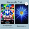 Personalized Power Rangers Birthday Invitation | Custom Power Rangers Photo Invite 6 custom power rangers party invite kids