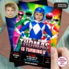 Personalized Power Rangers Birthday Invitation | Custom Power Rangers Photo Invite 2 Personalized Power Rangers Birthday Invitation | Custom Power Rangers Photo Invite