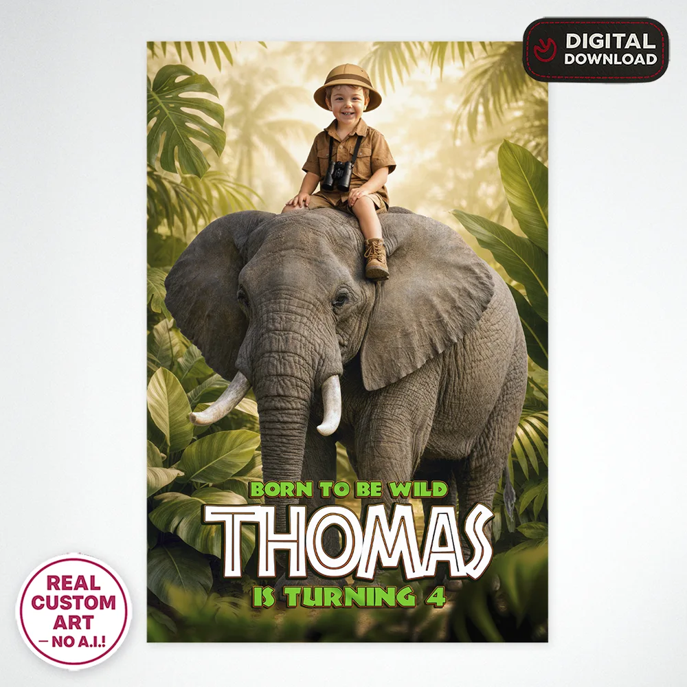 Jungle Photo Welcome Sign – Custom Jungle Elephant Design – Delivered in 24h – Digital File 3 Jungle Photo Welcome Sign – Custom Jungle Elephant Design – Delivered in 24h – Digital File