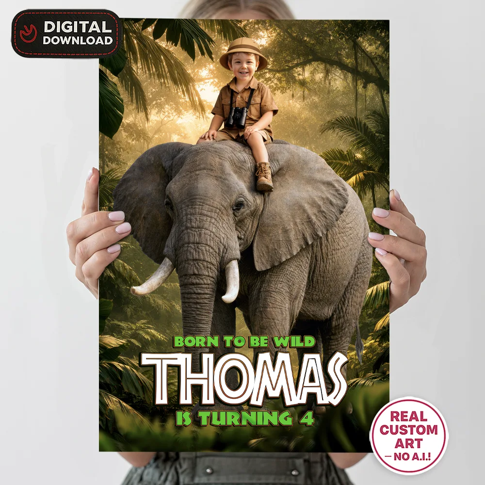 Custom Jungle Welcome Sign – Jungle Elephant Photo Party Decor – Delivered in 24h – Digital File 2 Custom Jungle Welcome Sign – Jungle Elephant Photo Party Decor – Delivered in 24h – Digital File - Image 2