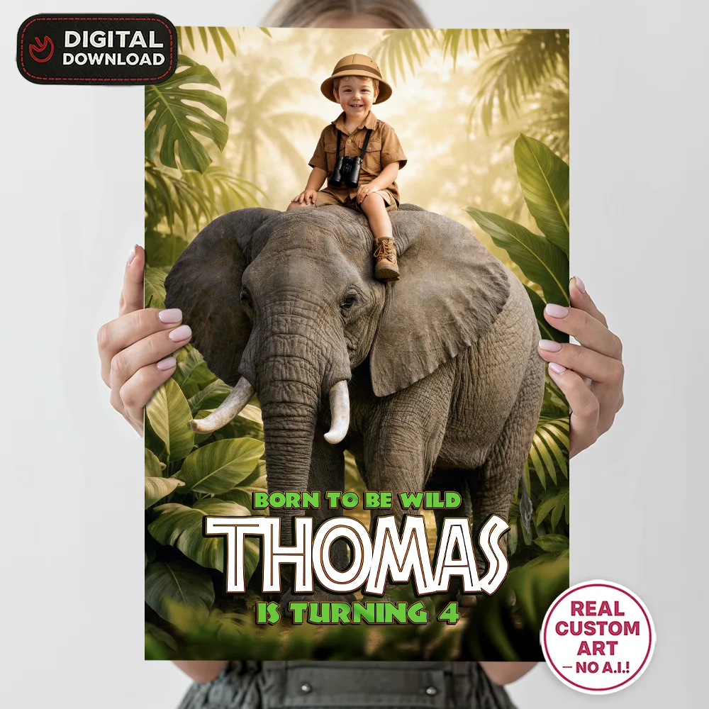 Jungle Photo Welcome Sign – Custom Jungle Elephant Design – Delivered in 24h – Digital File 2 Jungle Photo Welcome Sign – Custom Jungle Elephant Design – Delivered in 24h – Digital File