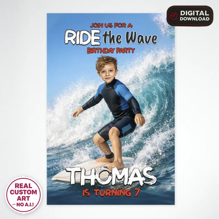 Surf Photo Welcome Sign – Custom Surf Theme Design – Delivered in 24h – Digital File