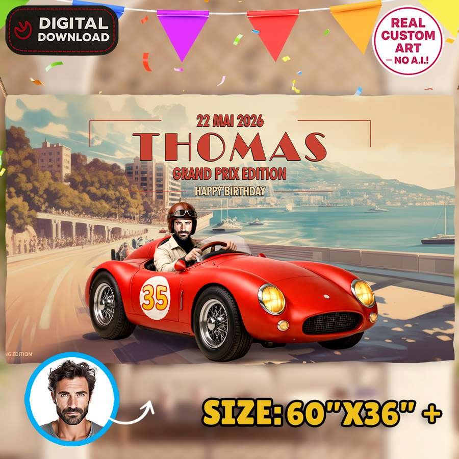 Vintage Racing adult birthday and milestone party ideas