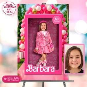 Doll Box Welcome Sign for Girls – Custom Party Photo Decoration – Delivered in 24h – Digital File