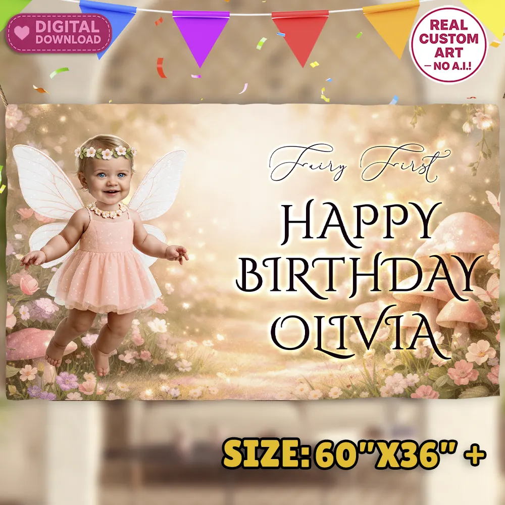Fairy First Birthday Bundle – Personalized Fairy Party Pack with Photo – Digital Download – Ready in 24h 4 Fairy First Birthday Bundle – Personalized Fairy Party Pack with Photo – Digital Download – Ready in 24h - Image 4