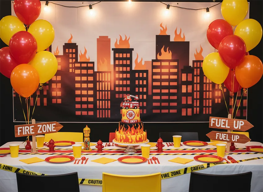 Fun and Easy Firefighter Birthday Party Ideas - Firefighter birthday party color palette red yellow and black