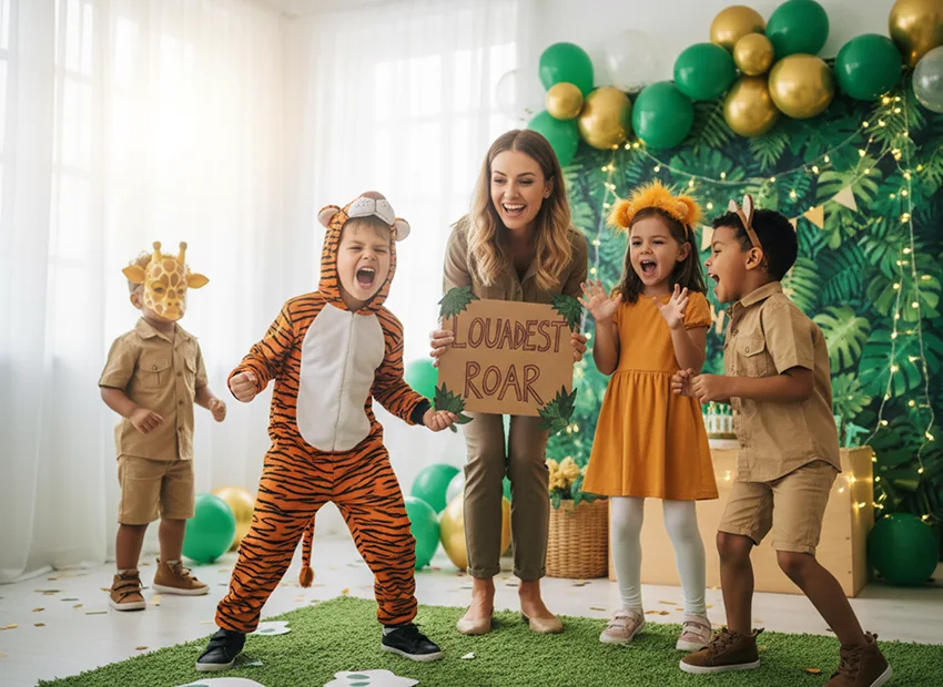 Kids jungle roaring contest game