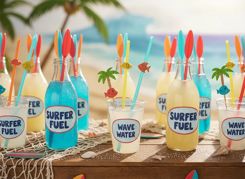 Ocean adventure party drinks surfer fuel blue punch