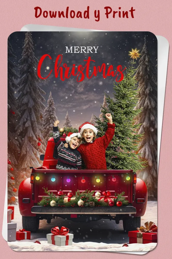 Personalized Christmas Tree Farm Photo Card – Custom Holiday Greeting – Delivered in 24h – Digital File