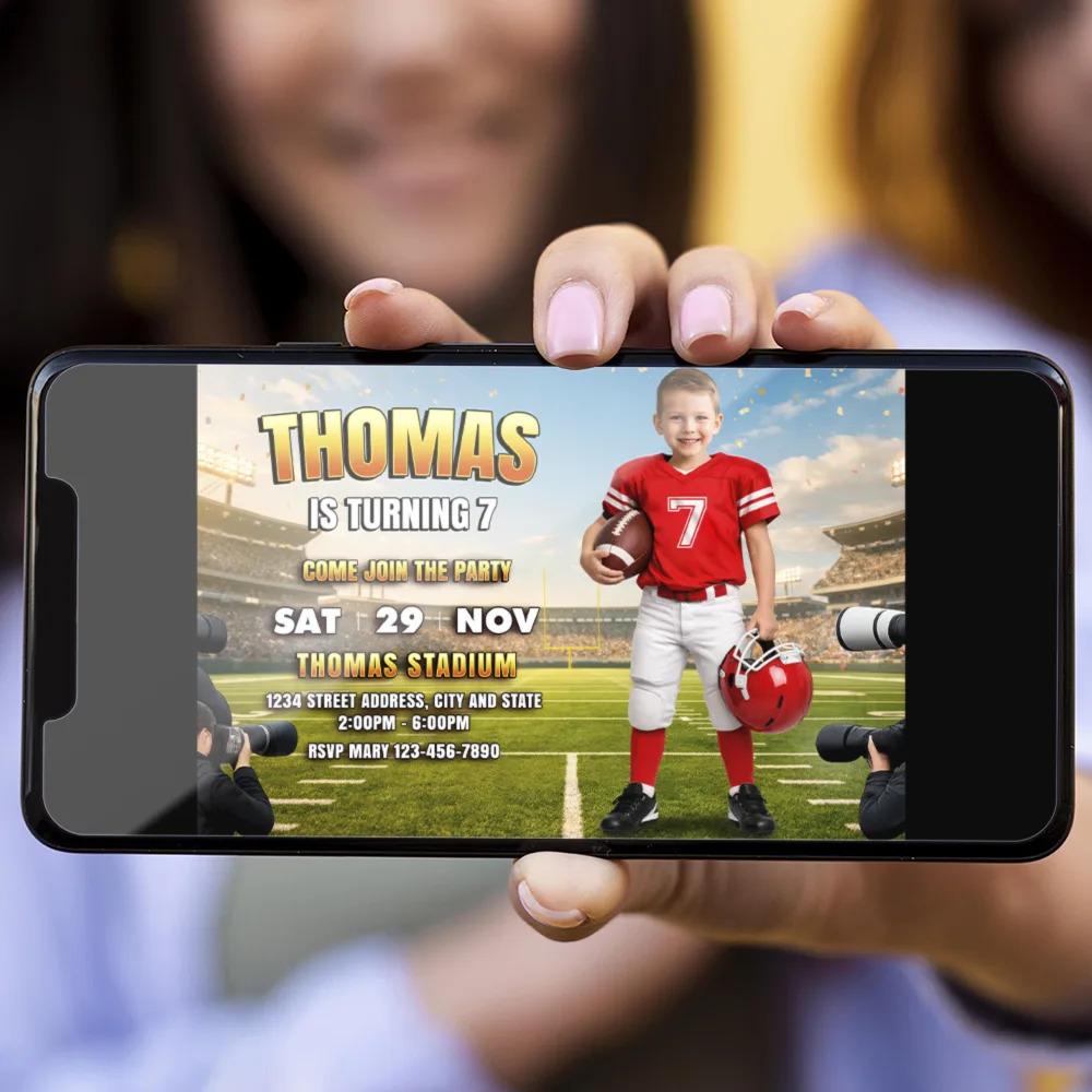 American Football Invitation – Custom Football Birthday Photo Invite – Delivered in 24h – Digital File 4 American Football Invitation – Custom Football Birthday Photo Invite – Delivered in 24h – Digital File