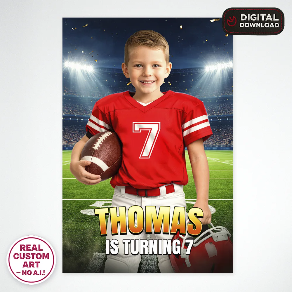American Football Welcome Sign – Personalized Football Photo Party Decor (24h Delivery) – Digital Download 3 American Football Welcome Sign – Personalized Football Photo Party Decor (24h Delivery) – Digital Download