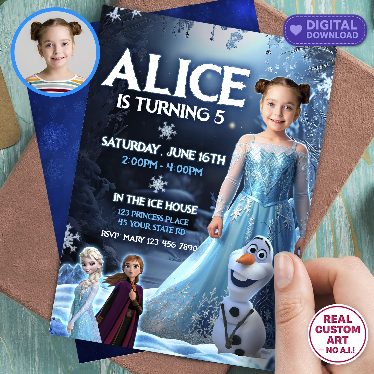 Frozen Birthday Invitation | Princess Photo Invitation 1 Frozen Birthday Invitation | Princess Photo Invitation