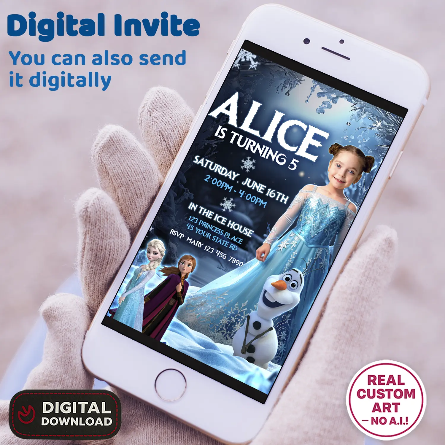 Frozen Birthday Invitation | Princess Photo Invitation 3 Frozen Birthday Invitation | Princess Photo Invitation