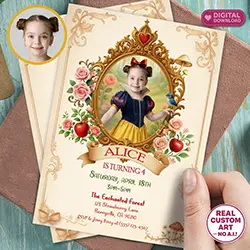 Princess photo birthday invitation 5x7