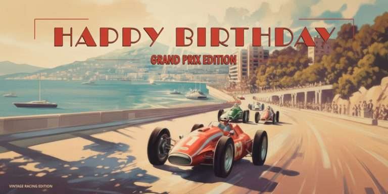 Free Vintage Racing Birthday Banner