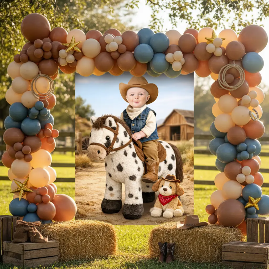 Cowboy Baby Birthday Portrait – First Rodeo Birthday Party Decoration With Photo – Delivered in 24h – Digital File 4 Cowboy Baby Birthday Portrait – First Rodeo Birthday Party Decoration With Photo – Delivered in 24h – Digital File