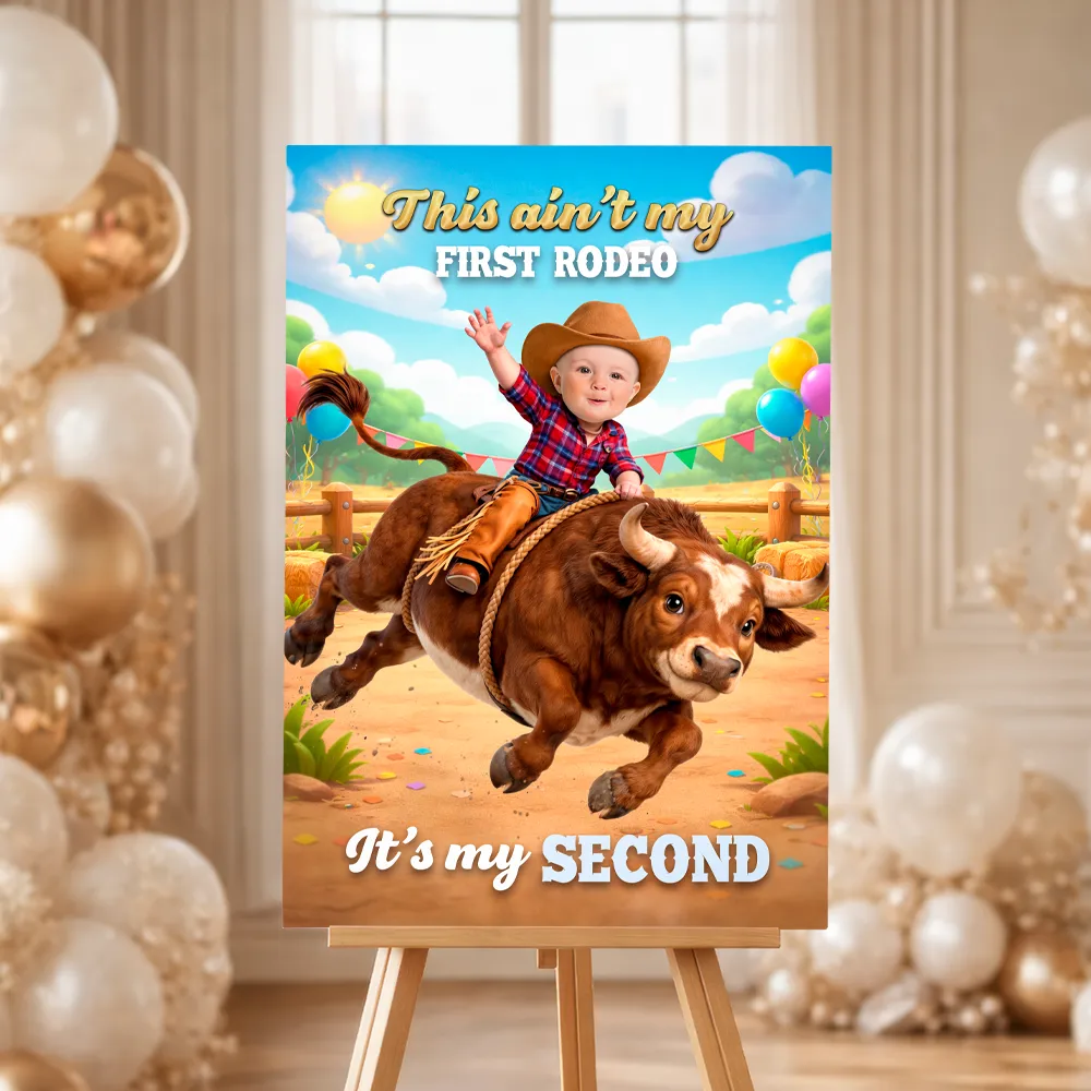 Cowboy Birthday Welcome Sign | Bucking Bull Rodeo Party Banner 2 Cowboy Birthday Welcome Sign | Bucking Bull Rodeo Party Banner - Image 2
