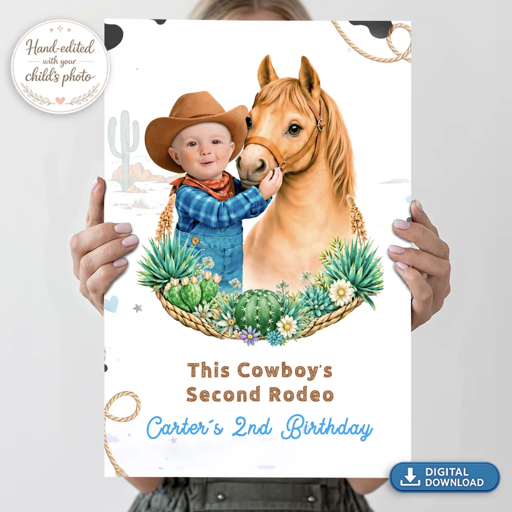 Cowboy Party Welcome Sign | Little Rider Rodeo Birthday Banner 4 Cowboy Party Welcome Sign | Little Rider Rodeo Birthday Banner - Image 4