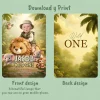 Cute Wild One Birthday Invitation | Custom Baby Plush Lion Photo Invite 6 Cute Wild One Birthday Invitation – Personalized 1st Jungle Photo Invitation – Delivery 24h – Digital Download