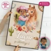 First Rodeo Welcome Sign for Girls | Pink Cowgirl & Horse 2 First Rodeo Pink Welcome Sign with Baby Girl Cowgirl Photo