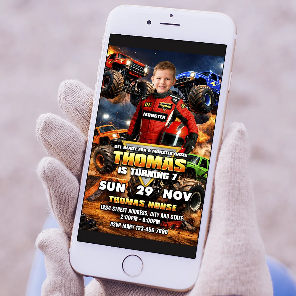 Monster Truck Birthday Invitation – Personalized Off-Road Photo Invitation – Delivered in 24h – Digital File 5 Monster Truck Birthday Invitation – Personalized Off-Road Photo Invitation – Delivered in 24h – Digital File (Copy)